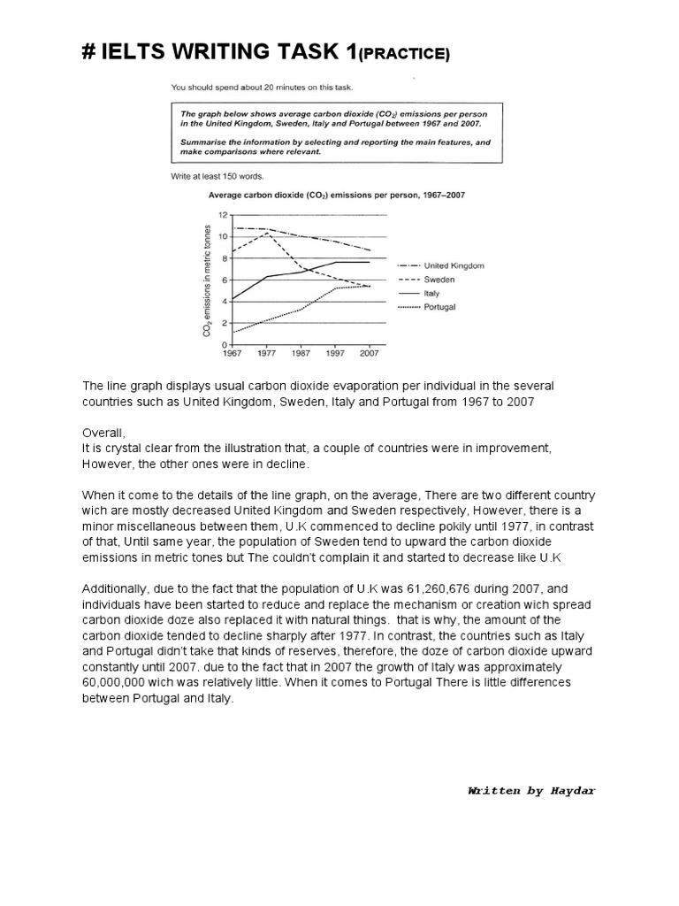 Ielts Writing Task 1 | PDF