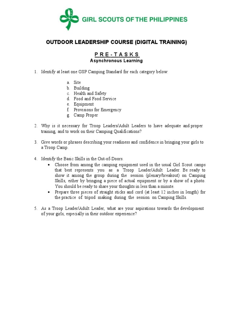 Outdoor Leadership Course Overview | PDF | Career & Growth | Computers