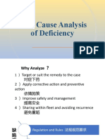 Root Cause Analysis of Deficiency