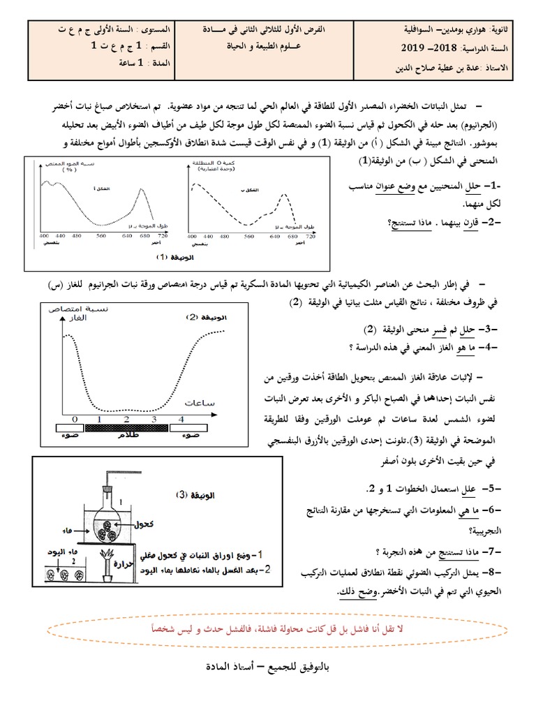 Dzexams 1as Sciences 202373 | PDF