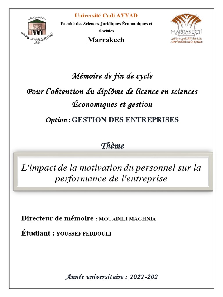 Impact de la motivation sur la performance | PDF | Motivation | Motivant