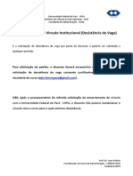 Orientações para Cancelamento de Vínculo (Desistência de Vaga)