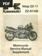 Kawasaki Ninja ZX-11 ZZ-R1100 Motorcycle Service Manual Supplement ZX1100-C1 C2 1990-1991