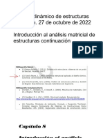 13 Análisis Dinamico de Estructuras Grupo Dia 27 Octubre 2022 Introduccion Al Analisis Matricial Continuacion