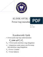 KLINIK OPTIK 1 - Karakteristik Optik dan Perhitungan Power Meridian