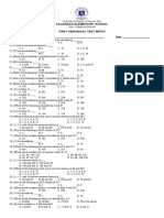 First Periodical Test Math Iv