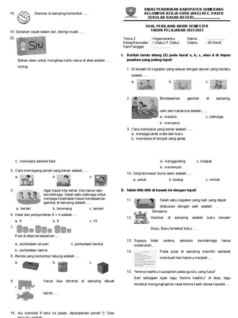 Panduan Lengkap Mengunduh Soal PAS Kelas 1 Tema 2: Kegemaranku untuk Persiapan Optimal