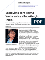 Entrevista Com Telma Weisz Sobre Alfabetizacao Inicialpdf