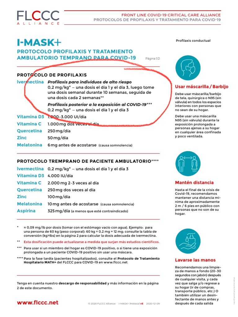 FLCCC I MASK Protocol v6 2020 12 09 ESPANOL | PDF | Medicina CLINICA ...