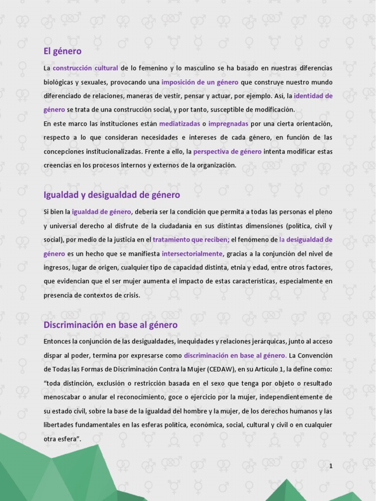 Incorporación del enfoque de género y basado en derechos humanos en las ...