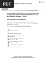 Leadership For Differentiated Instruction Teachers Engagement With On Site Professional Learning at An Australian Secondary School