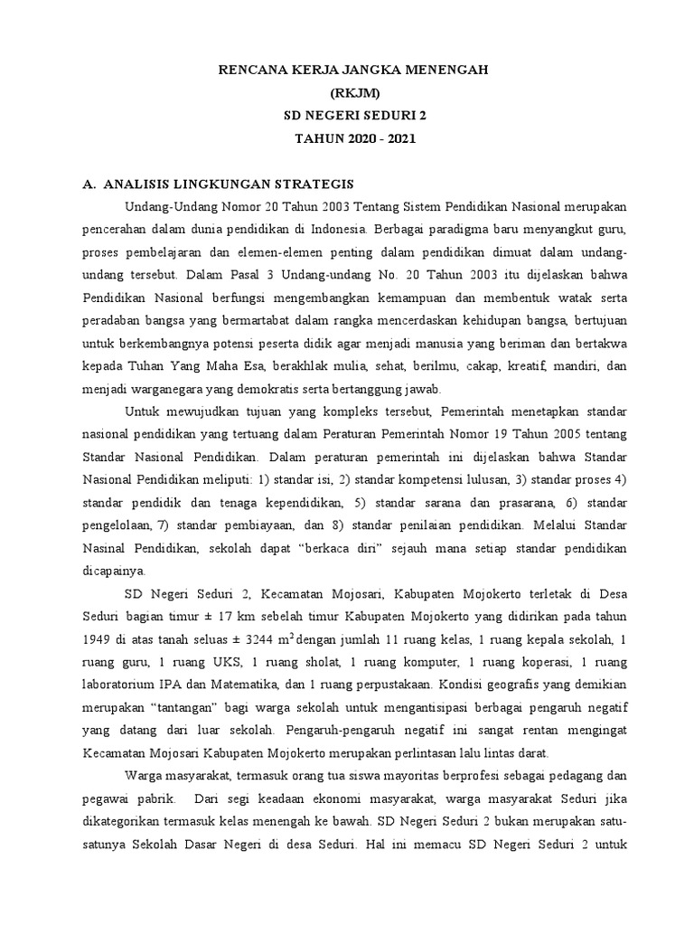 RKJM SD Negeri Seduri 2 2020-2021 | PDF