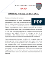 Point de Presse Du BEN-SNAD Du 17 Mars 2023