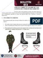 Boletín 013. MAR. Estandarización Uso de Los Cordones en Las Botas de Combate