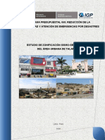 Estudio de Zonificacion Sismo Geotecnica Del Area Urbana de Talara Distrito de Parinas Provincia de Talara Departamento de Piura PDF