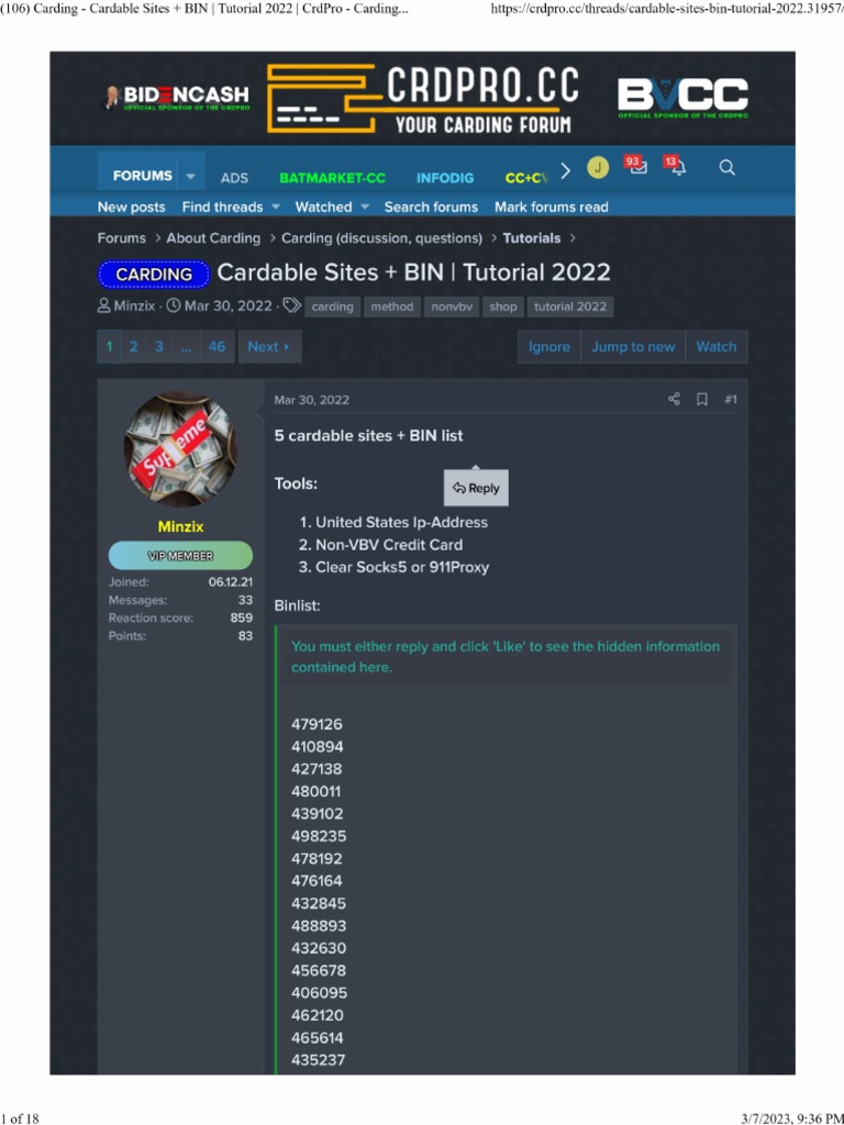 5 Cardable Sites + BIN List PDF