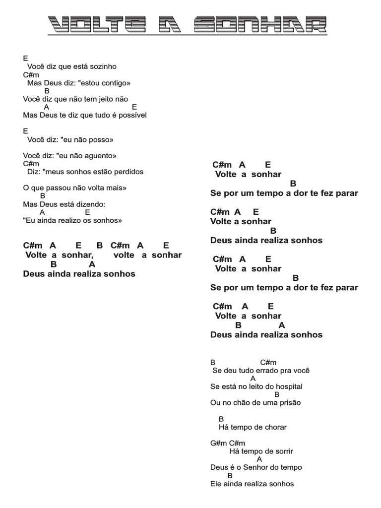 Volte A Sonhar | PDF