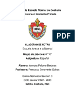 Cuaderno de Notas Español Sexto Grado PDF