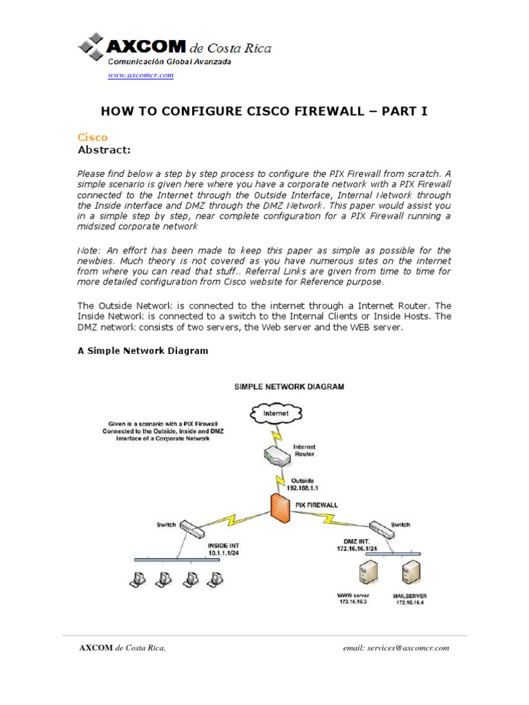 How To Configure Cisco Firewall - Part I | PDF | Command Line Interface ...