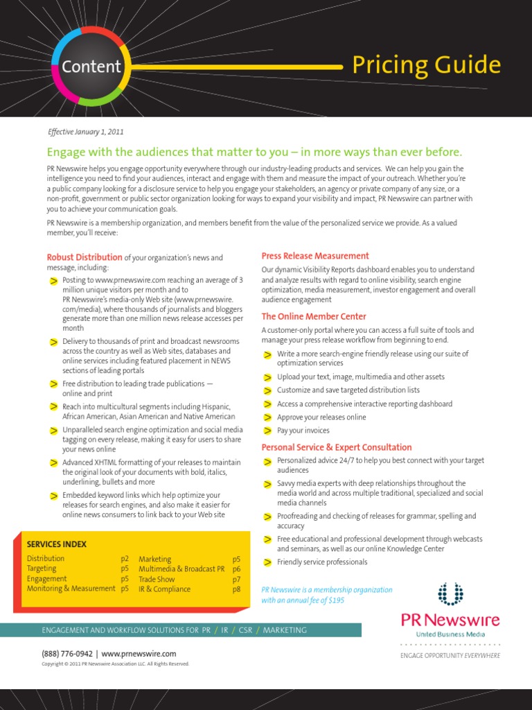 2011 Pricing | PDF | Press Release | News