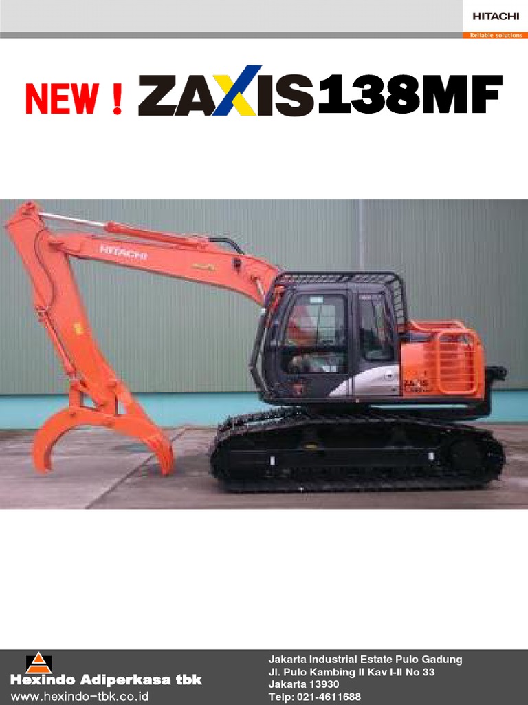 Hitachi ZX138MF Excavator Specs | PDF | Private Transport