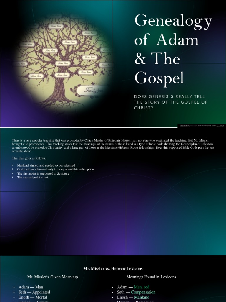 Genealogy Of Adam And The Gospel Pdf Adam Paul The Apostle