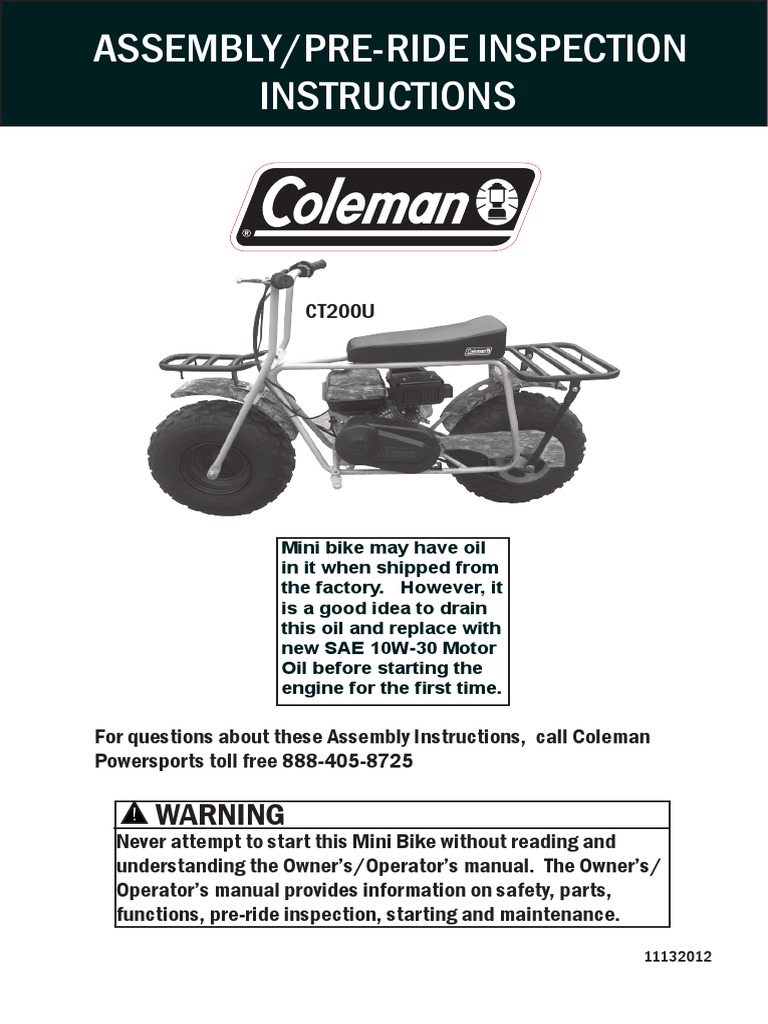 coleman mini bike assembly Throttle Throttle Cable for 200cc CT200U MB200 CT200U-EX BT200X Baja Warrior Parts Twist Throttle Motorcycle Cruise Control : Automotive cosmetic part Easy DIY Repair This brake assembly is made for the Coleman BT200X Mini bike assembly and chain