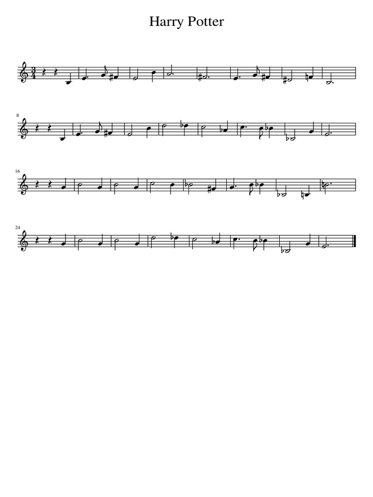 Harry Potter Xylophone (Ou Glockenspiel) PDF