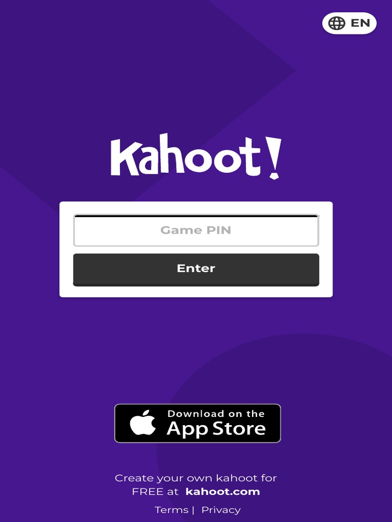 Play Kahoot! Enter Game PIN Here! 4 PDF