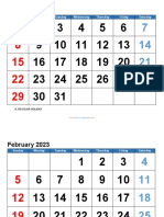 Monthly 2023 Calendar Big Font