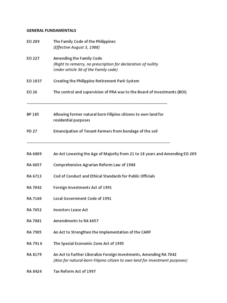 List of Real Estate Laws PDF Environmental Impact Assessment Condominium