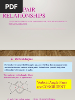 Angle Pair Relationships: Can Identify Special Angle Pairs and Use Their Relationships To Find Angle Measure