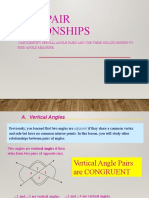 Angle Pair Relationships: Can Identify Special Angle Pairs and Use Their Relationships To Find Angle Measure