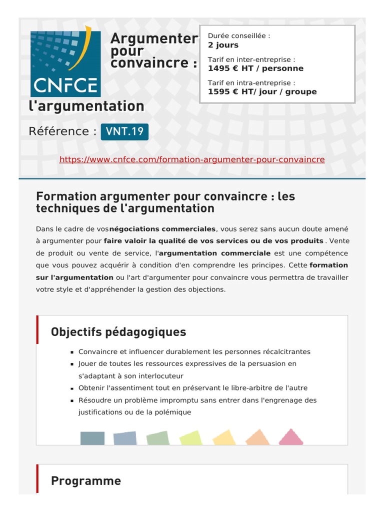 Formation : Argumenter pour Convaincre | PDF | Argumentation | Persuasion