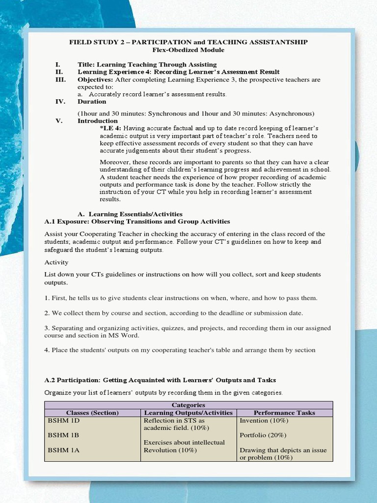 Organizing Learner Assessment Strategies for Accurately Recording Student Performance Data