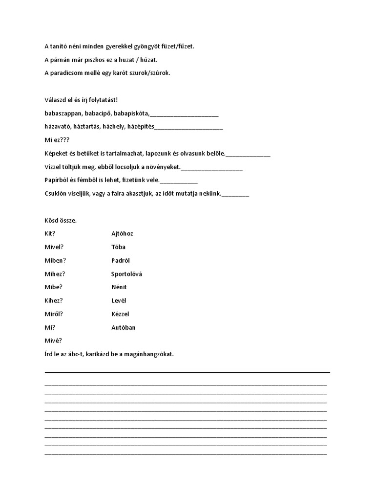 A Tanító Néni Minden Gyerekkel Gyöngyöt Füzet | PDF
