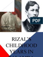 Rizal's Childhood Years in Calamba