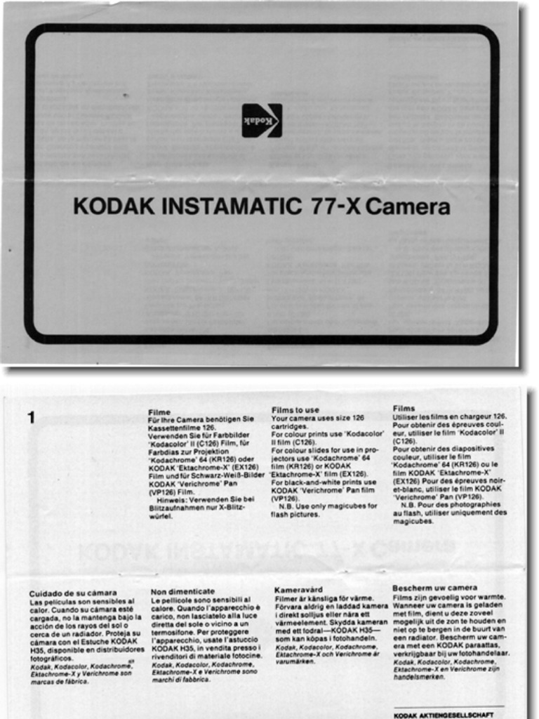 Kodak Instamatic 77 X Owner's Guide 77X ML PDF | PDF