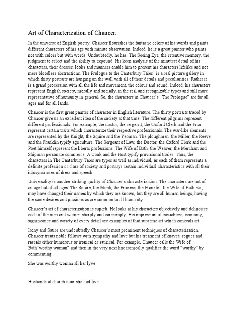 The Lost Art Of Character Creation Lessons From Chaucer - 4grxdcf