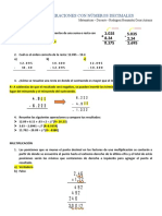 Operaciones con números decimales: sumas, restas, multiplicaciones, divisiones y despejes