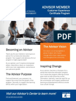 Customer Experience Certificate Program Advisor Overview