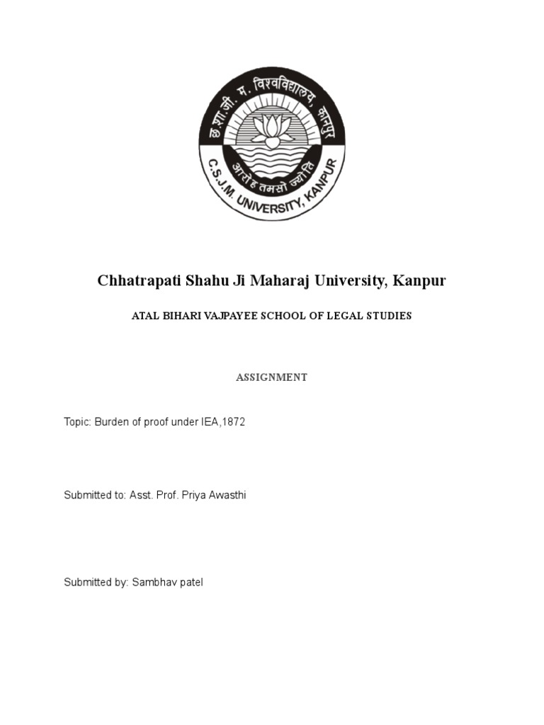 Analysis of the Burden of Proof under the Indian Evidence Act, 1872