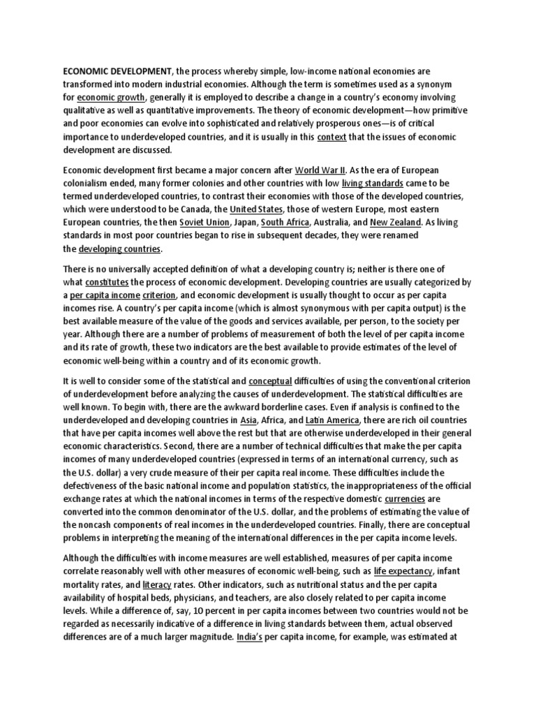 Economic Development | PDF | Economic Growth | Economics