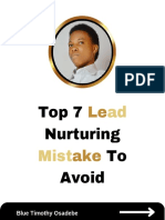 Top 7 Top Lead Nurturing Mistake To Avoid