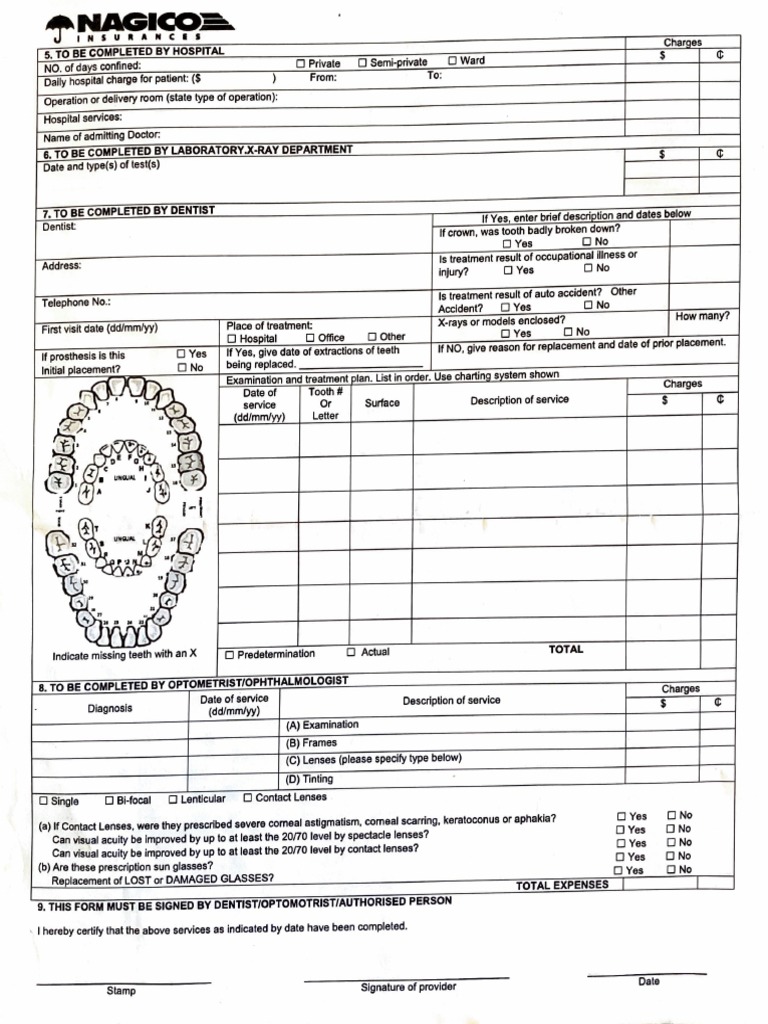 Nagico Health Form Saint Lucia PDF Physician Patient