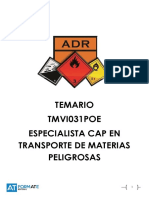 TEMARIO Especialista Cap en Transporte de Materias Peligrosas