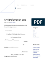 Format of Civil Defamation Suit - Draft-X PDF