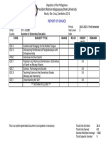 President Ramon Magsaysay State University: Report of Grades