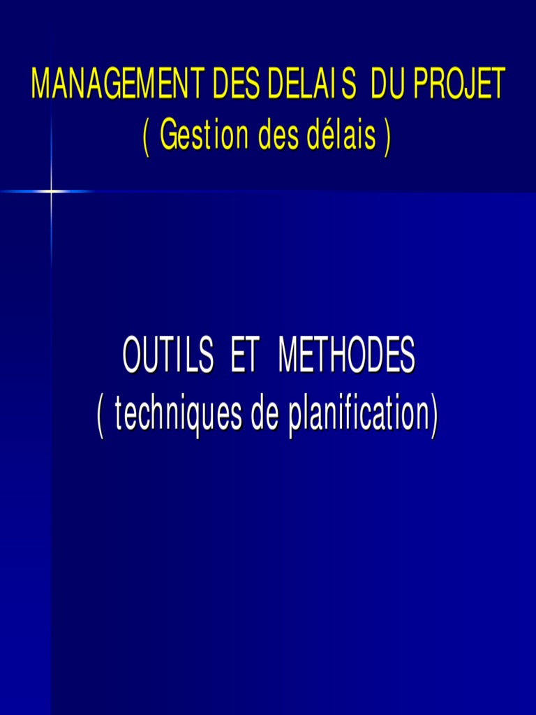 Gestion des délais de projet et méthodes | PDF | Planification ...