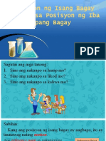 Posisyon NG Isang Bagay Kaugnay Sa Posisyon NG Iba Pang Bagay